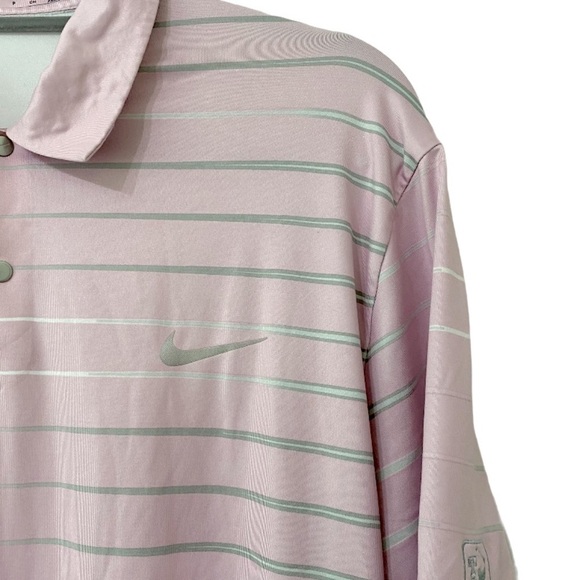 Tiger Woods Nike Golf Lavender Gray Striped Polo - Picture 4 of 9